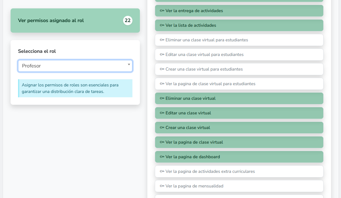 Asignación de permisos a usuarios Asignación de permisos a usuarios